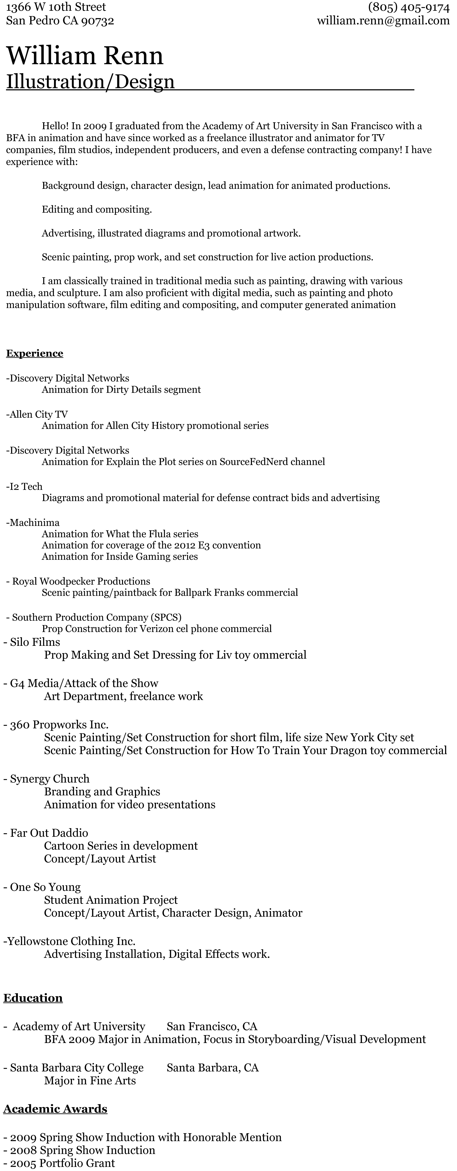 Will Renn's resume